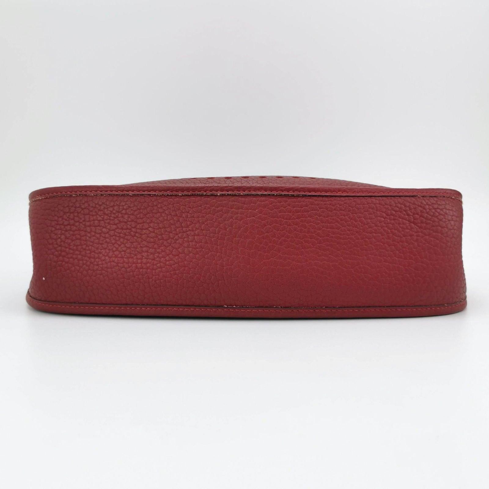 Women's Hermes Evelyne 33 Large Crossbody Bag Burgundy with Strap