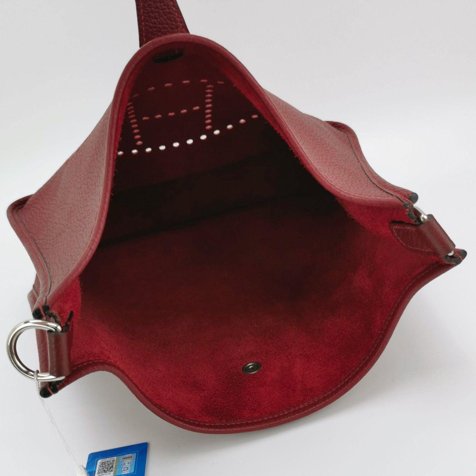 Hermes Evelyne 33 Large Crossbody Bag Burgundy with Strap 1