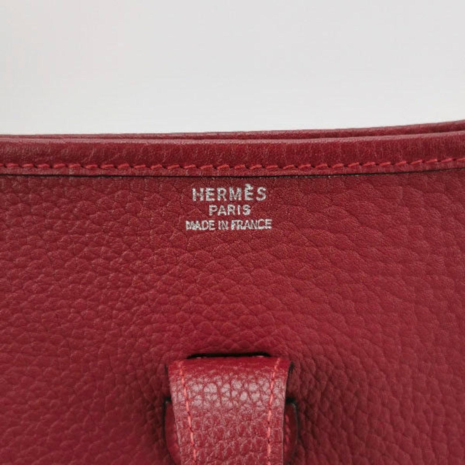 Hermes Evelyne 33 Large Crossbody Bag Burgundy with Strap 2