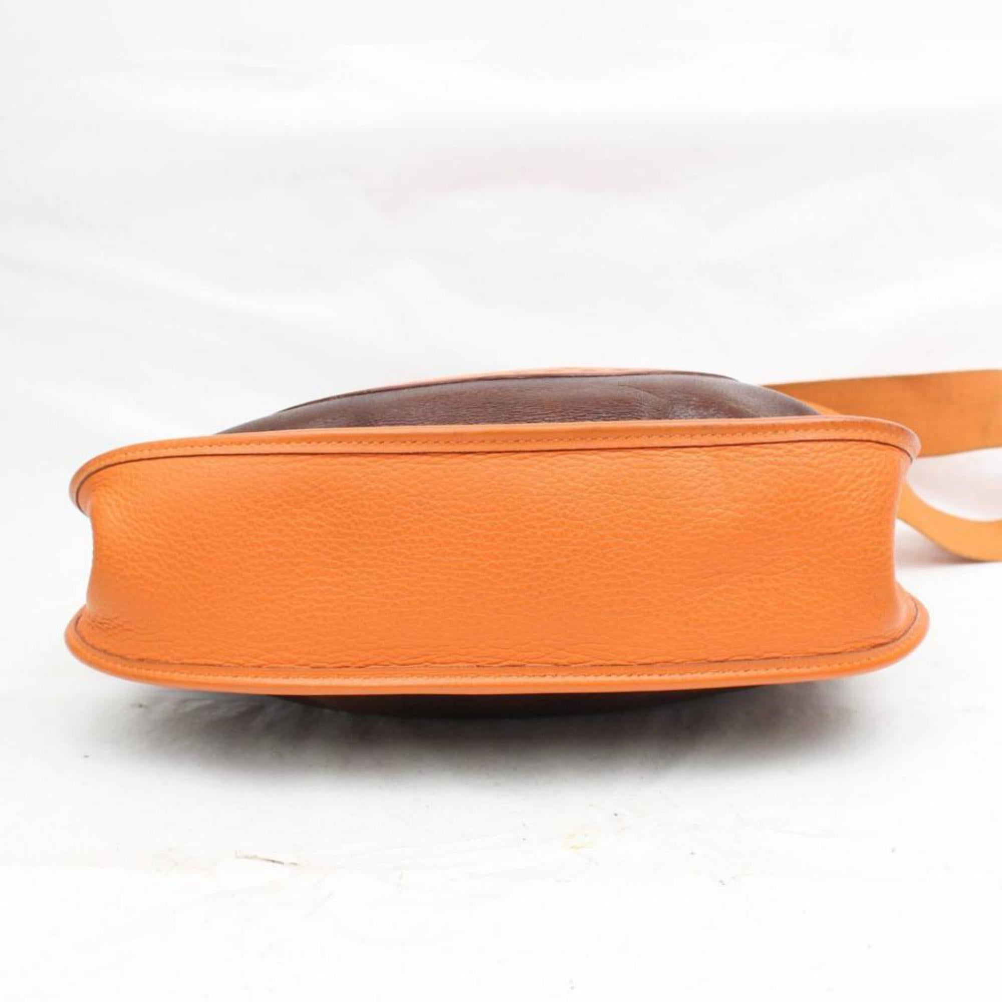 Hermès Evelyne Amazonia Bicolor 868722 Orange Leather Messenger Bag For Sale 3