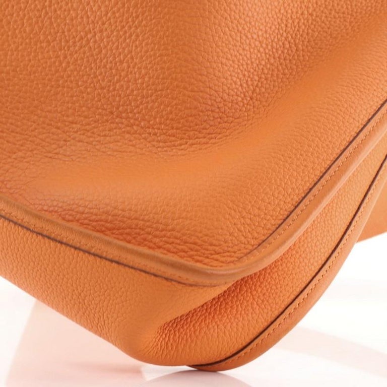 HERMES Evelyne PM Orange Shoulder Bag Togo Leather