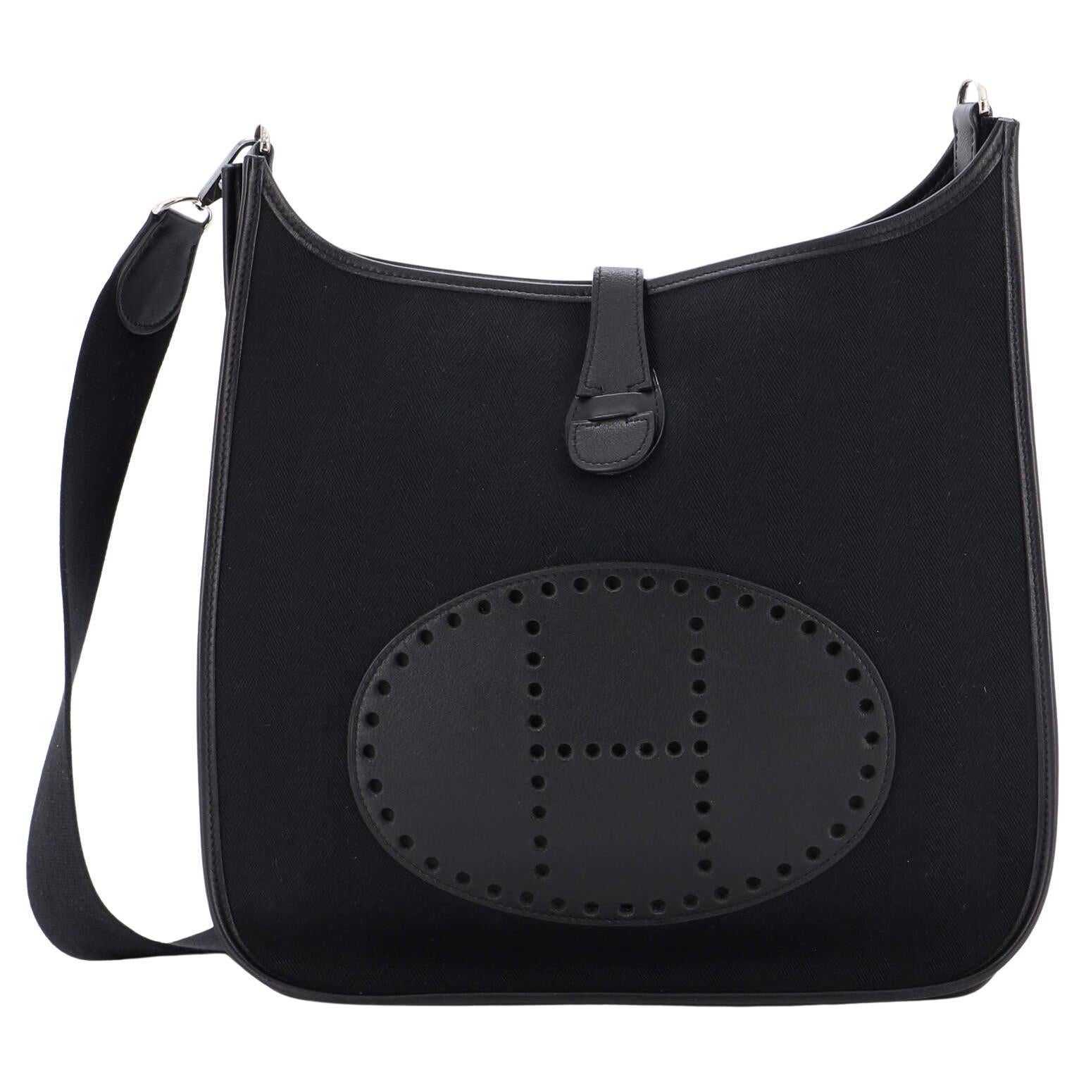 Hermes Evelyne Bag Gen I Toile and Leather PM For Sale at 1stDibs