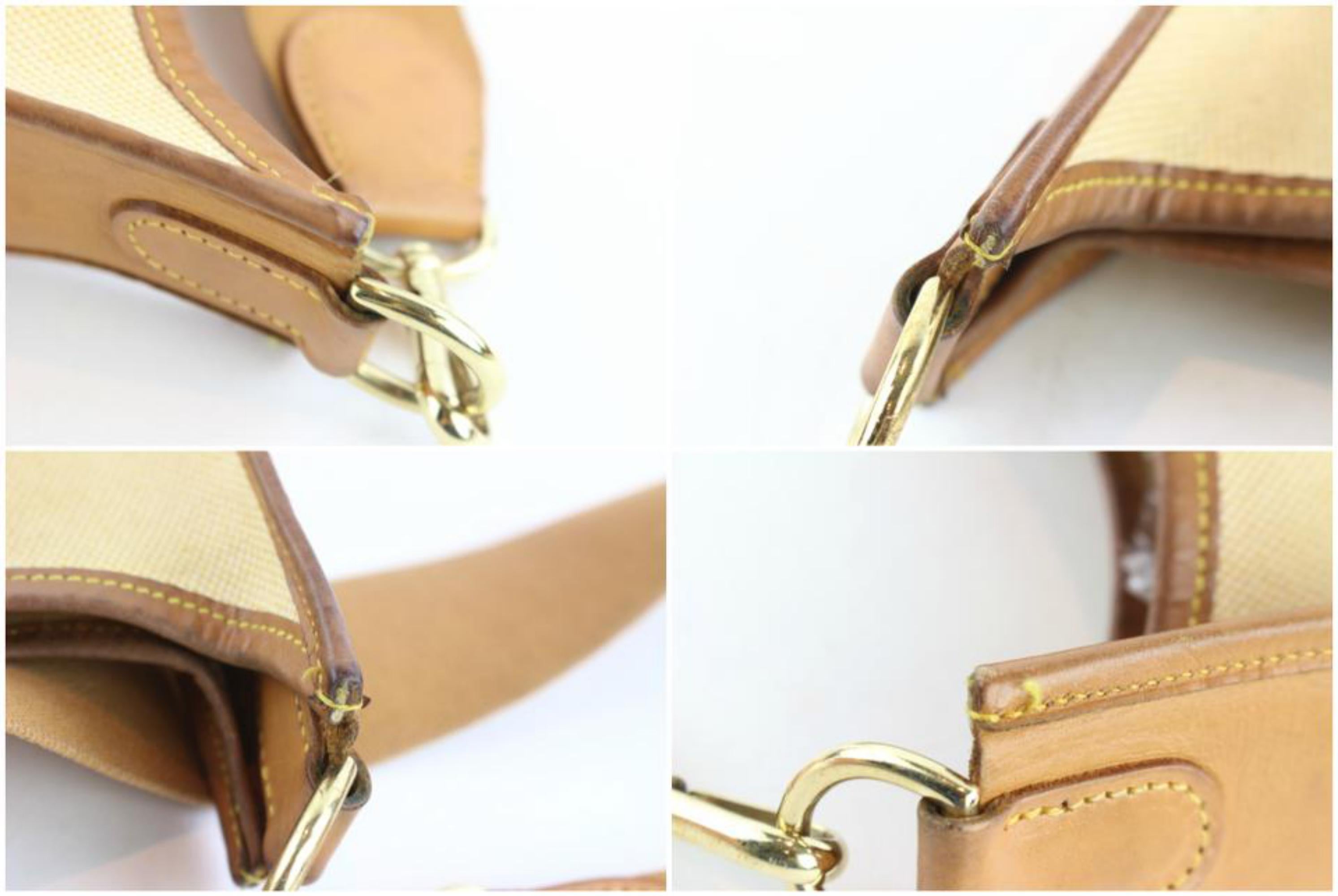 Hermès Evelyne Bicolor H Logo Cross Body 11hz1129 Beige Canvas Messenger Bag For Sale 5