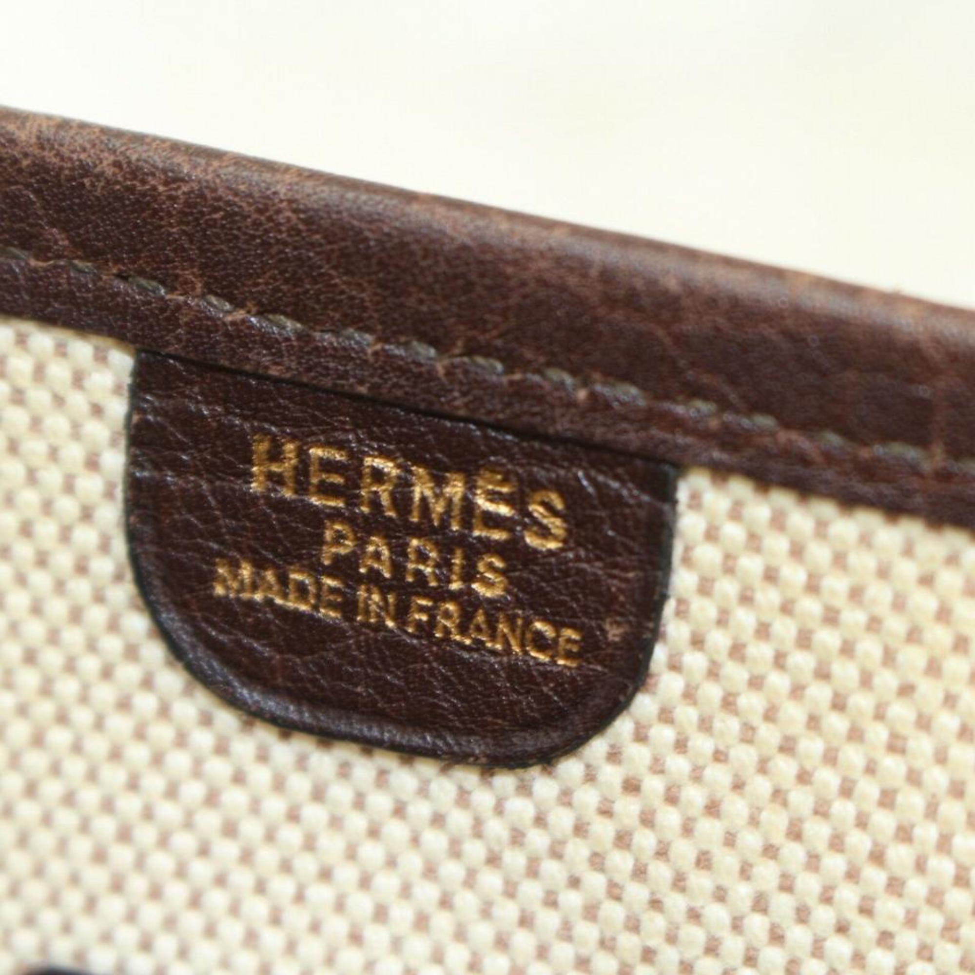 Hermès Evelyne Bicolor Messenger 870092 Brown Canvas Shoulder Bag In Good Condition For Sale In Forest Hills, NY