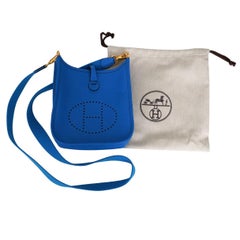 Hermès Evelyne Bleu De France Leather Crossbody Bag