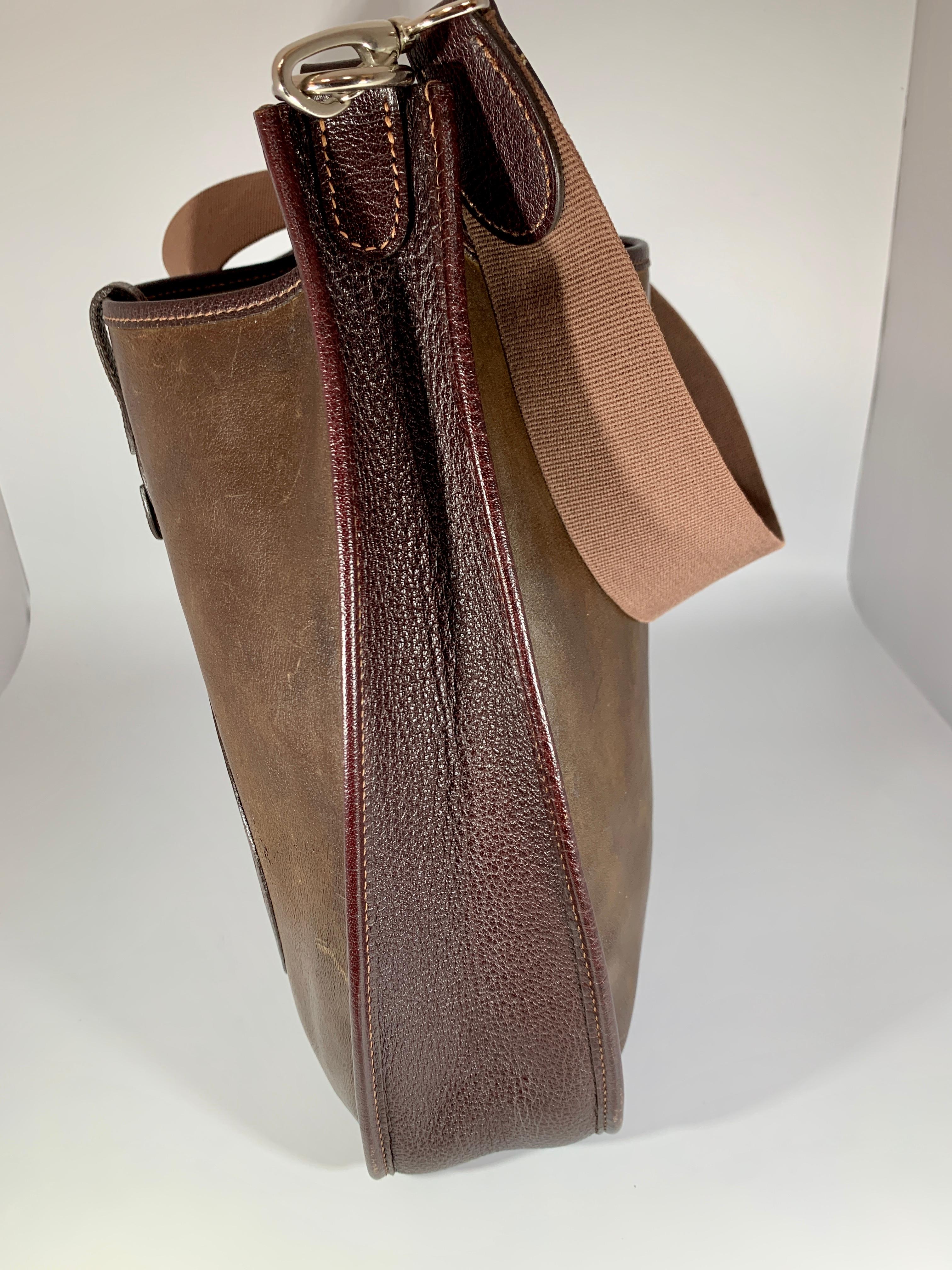 Hermes Evelyne Brown Leather Crossbody / Shoulder Bag Vintage 3