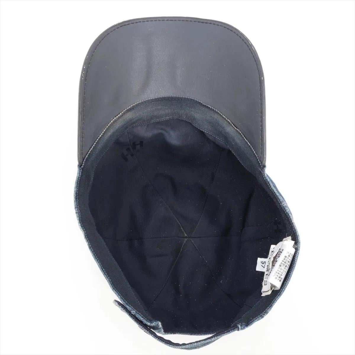 Cappello Hermès Evelyne in cotone Denim Blu in vendita 1