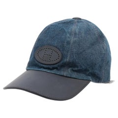 Cappello Hermès Evelyne in cotone Denim Blu