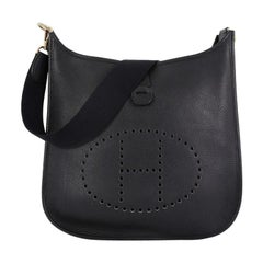 Hermes Evelyne I GM Graphite Buffalo Crossbody Bag