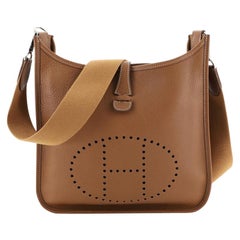 Brown Hermès Evelyne mini cross-body bag, MATCHES x Sellier