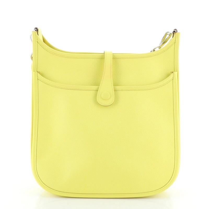 Yellow Hermes Evelyne Crossbody Gen III Epsom PM