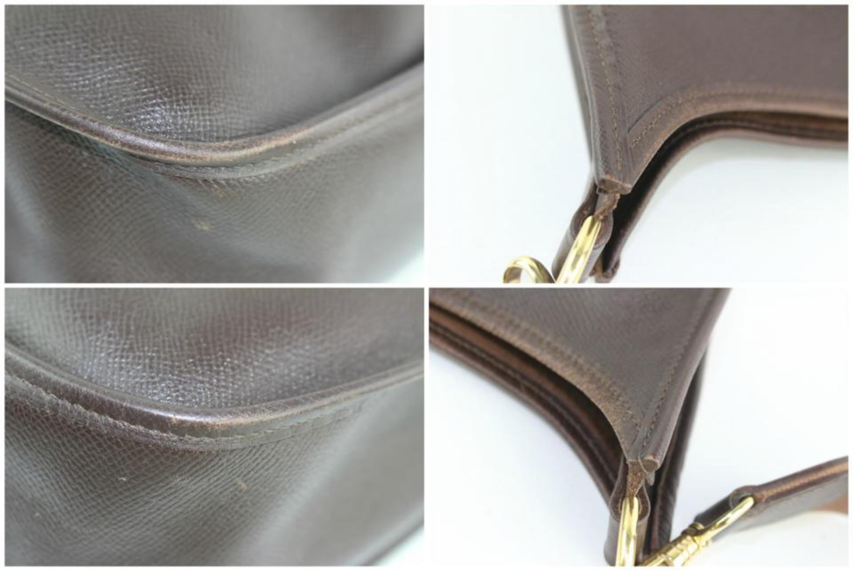 Hermès Evelyne Dark 6hz1220 Brown Leather Messenger Bag For Sale 4