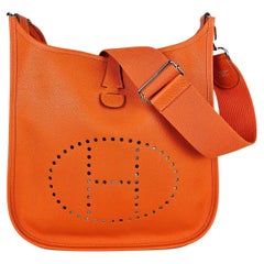 Hermes Evelyne Gen III Epsom Leather Orange Crossbody Bag