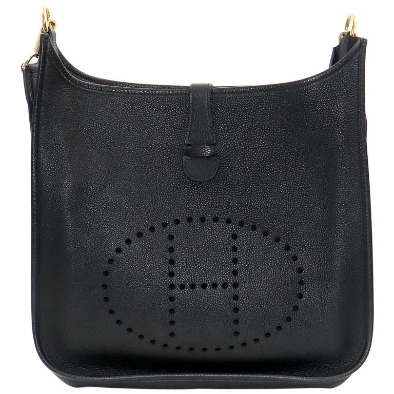Hermès Evelyne Gm Black Ardennes Leather Cross Body Bag at 1stDibs