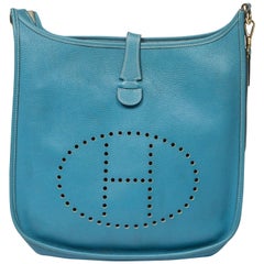 Hermès Evelyne GM in blue Jean Taurillon leather