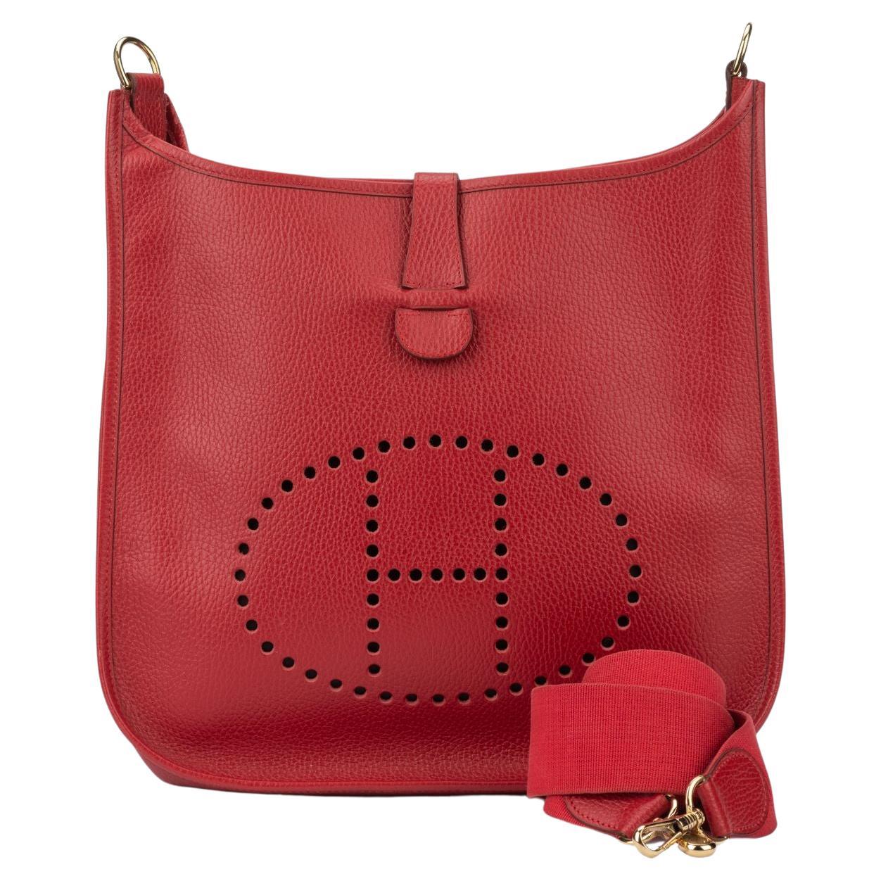 Hermes Taurillon Clemence Evelyne III GM Rouge Tomate