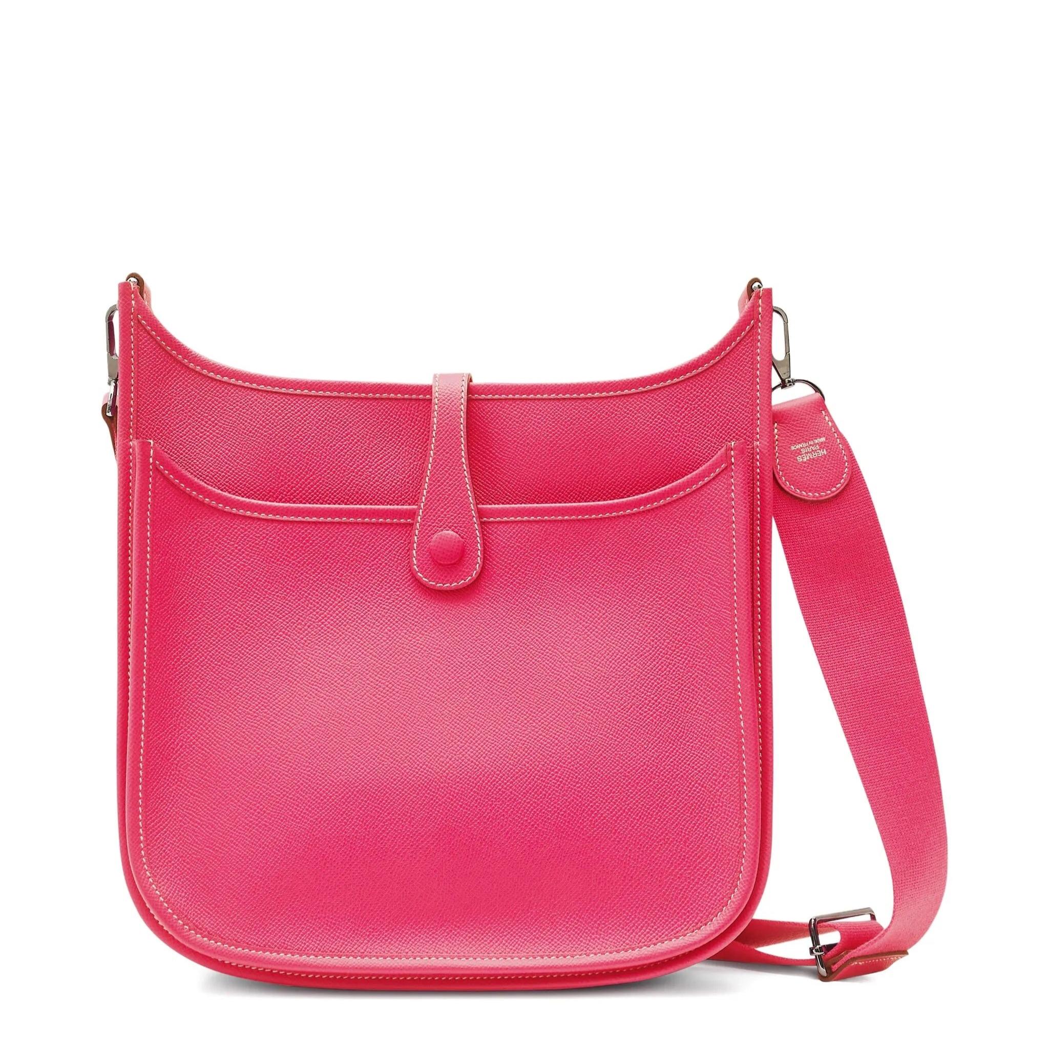 Rosa Hermès Evelyne GM Rose Tyrien Epsom PHW in vendita