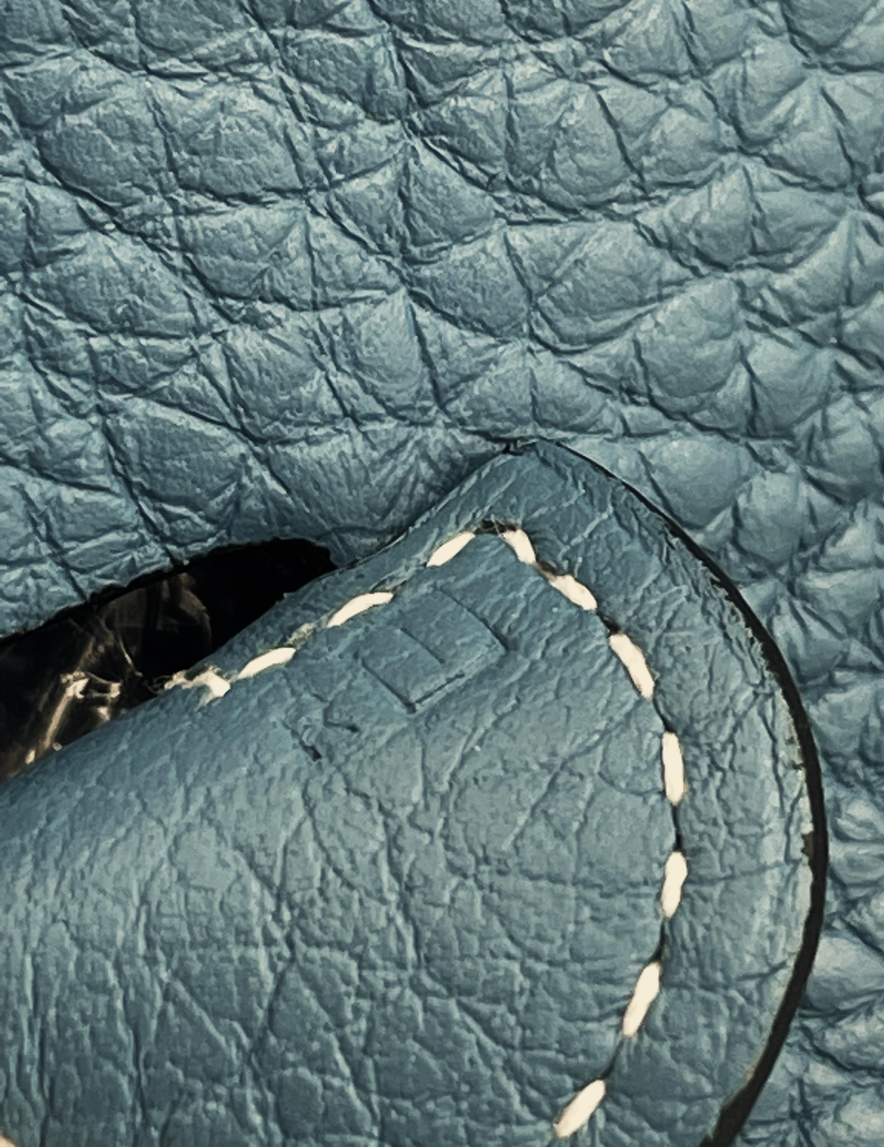 Hermès Evelyne GM Umhängetasche, Clemens Leder Blue Jeans, 