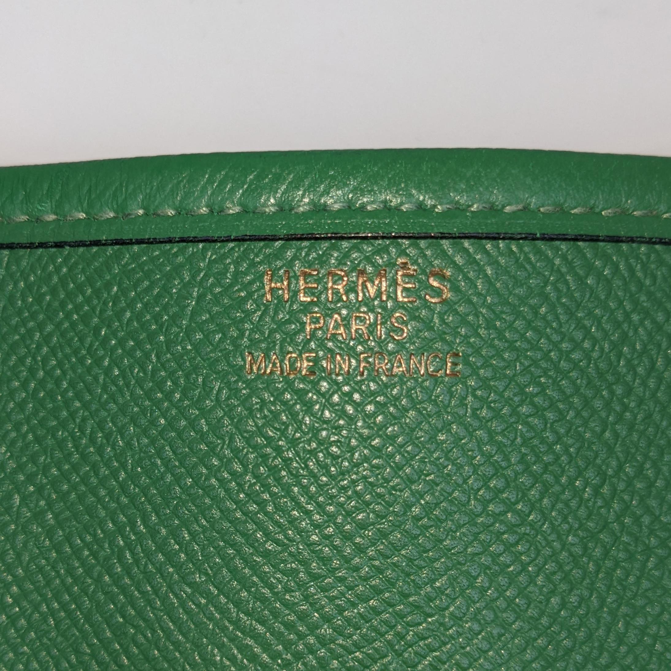 Hermes Evelyne I Gm Large Epsom Green Leather Crossbody Bag In Good Condition In Denver, CO