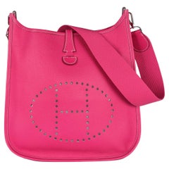 Hermes Evelyne I Pm Epsom Hot Pink Leather Crossbody Bag