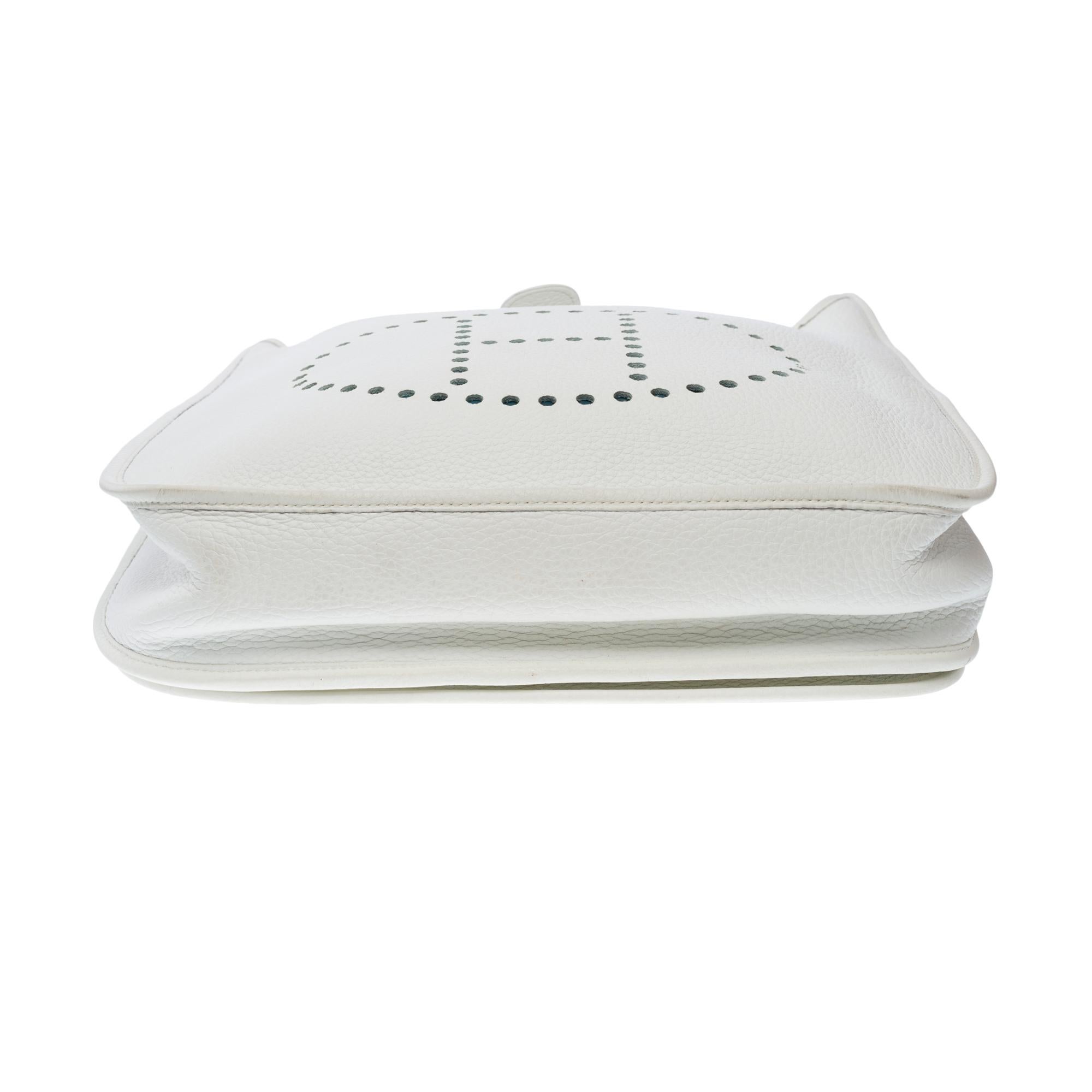 Hermès Evelyne II 33 (GM) shoulder bag in White Togo Calf leather, PHW For Sale 4