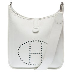 Hermès Evelyne II 33 (GM) shoulder bag in White Togo Calf leather, PHW