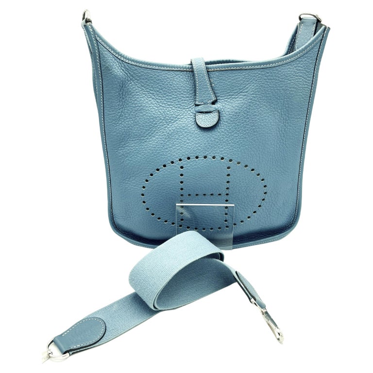 New in Box Hermes Mini Evelyne Electric Blue Crossbody Bag at 1stDibs