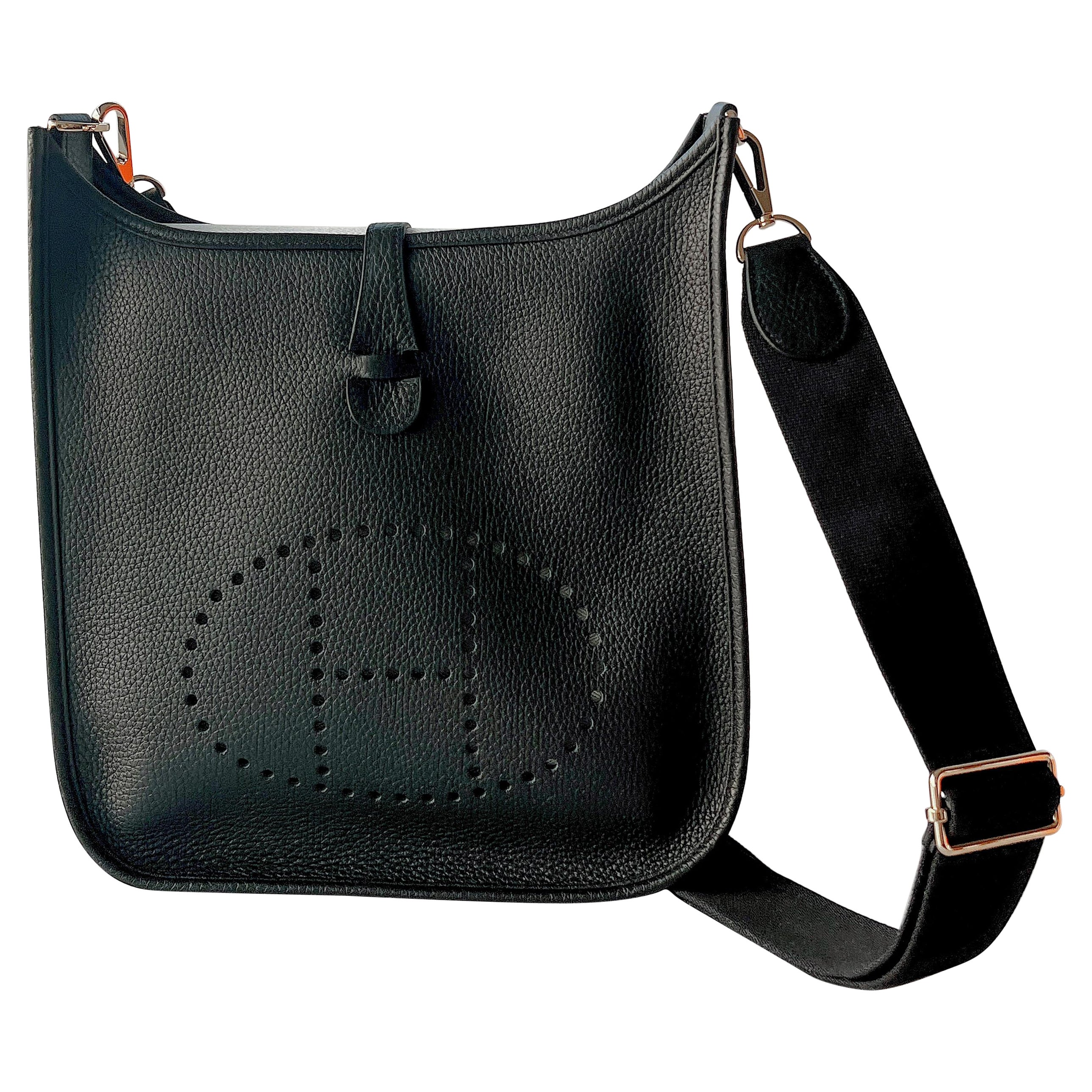 Hermes Evelyne III 29 Bag In Black (Noir) With Gold Hardware