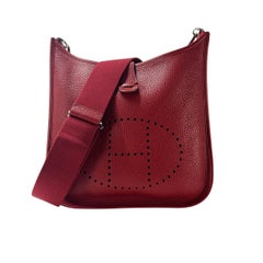Hermès Evelyne III Crossbody Clemence Leather Red Palladium 2013