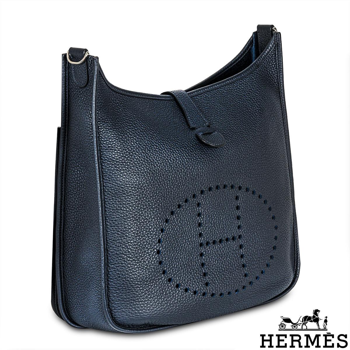 Women's Hermès Evelyne III GM Bleu Nuit Taurillon Clemence PHW