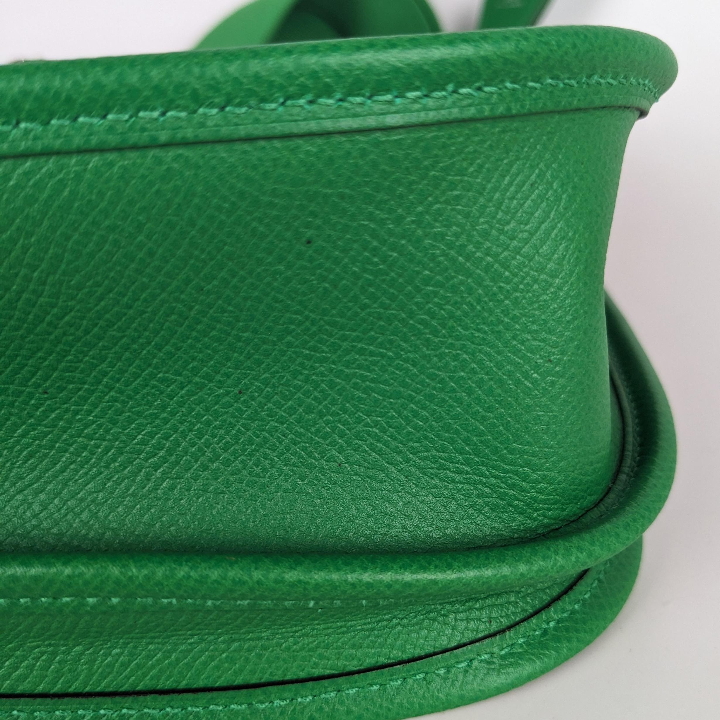 Hermes Evelyne III PM Epsom Bamboo Green Leather Crossbody Bag 2