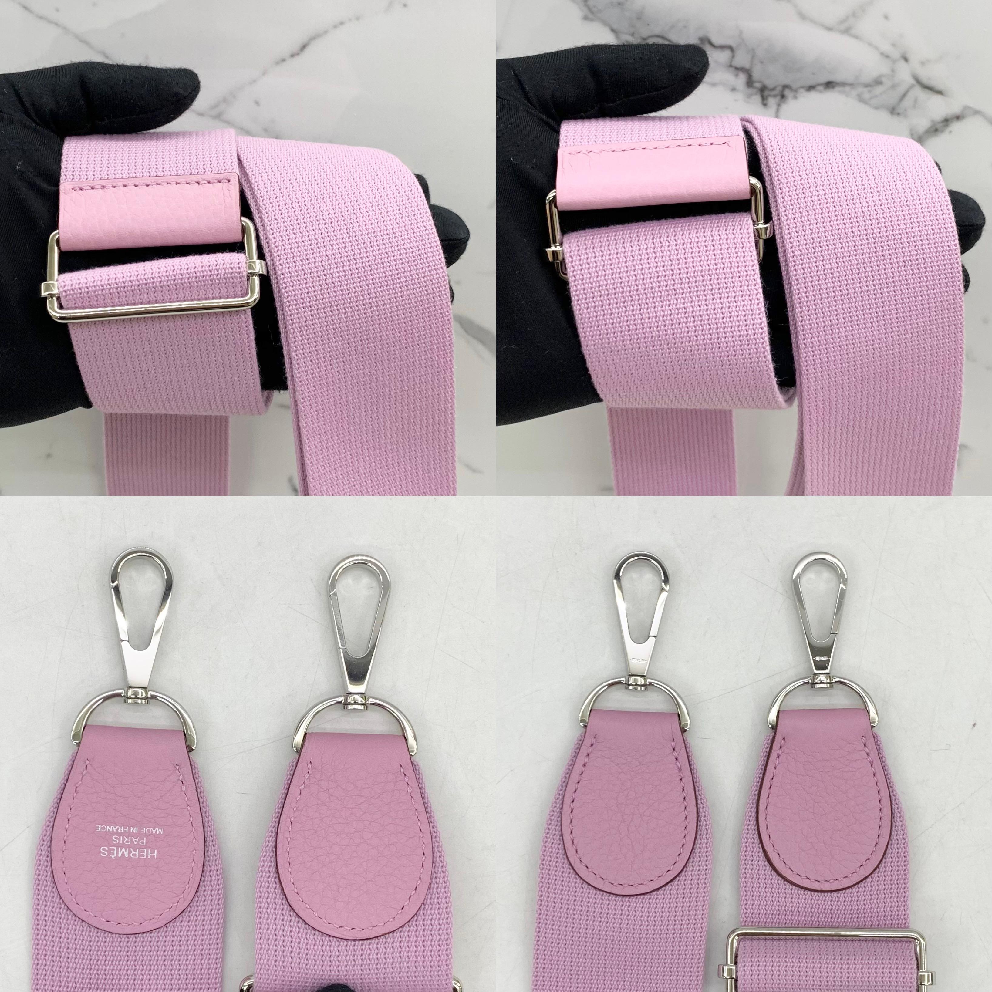 da uomo o donna Hermes Evelyne III PM Mauve Sylvestre Clemence Palladium Hardware Pink Sakura in vendita