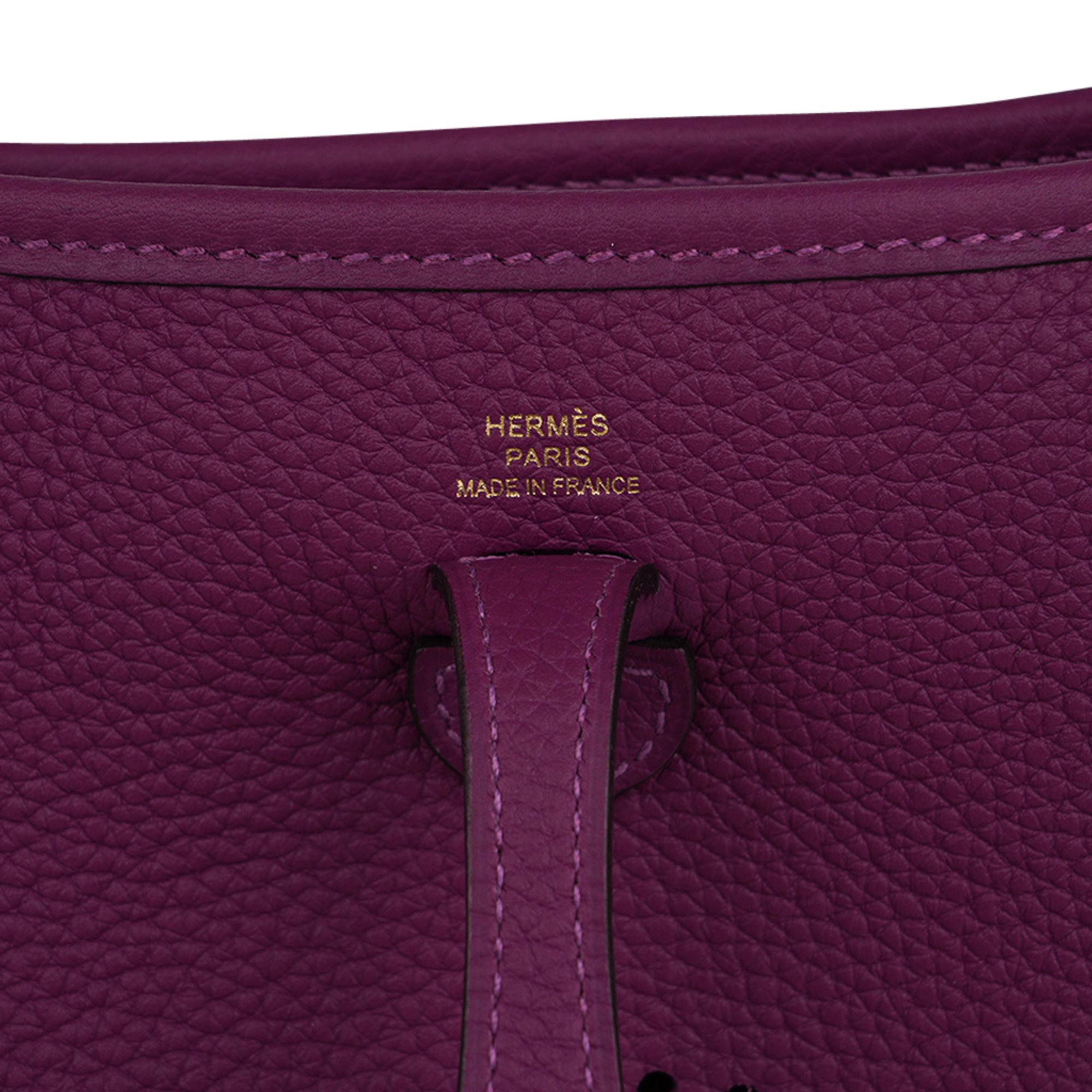 Hermes Evelyne III TPM Mini Anemone Maurice Leather Crossbody Bag For Sale 4