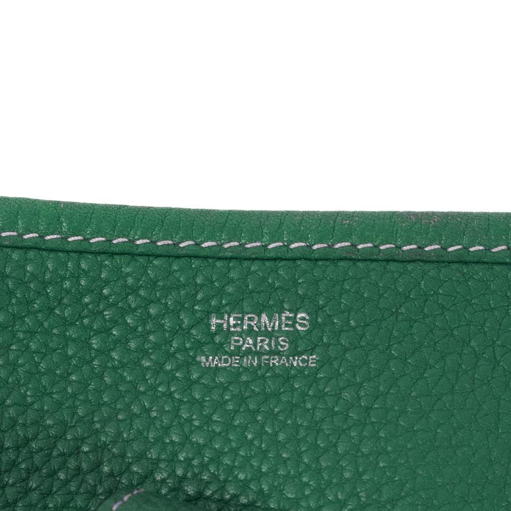 HERMÈS, Evelyne in green leather 4