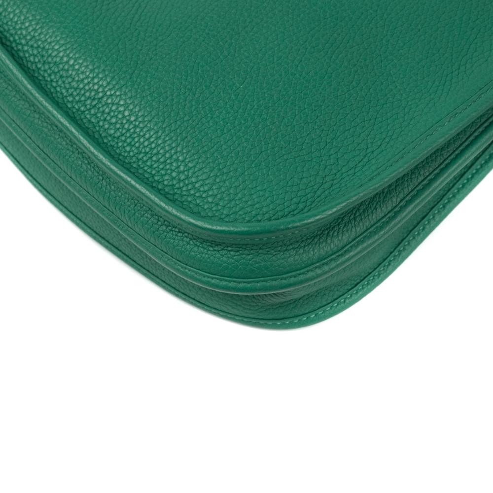 HERMÈS, Evelyne in green leather 5