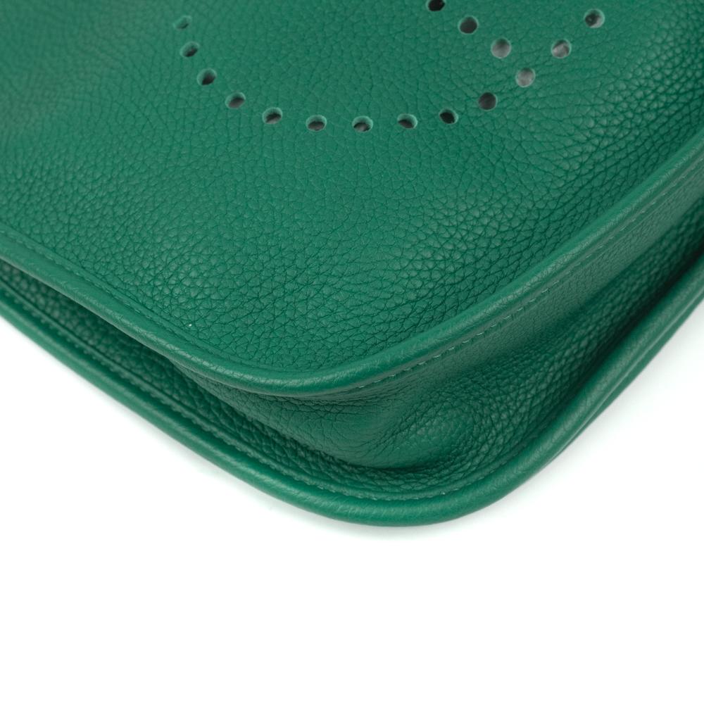 HERMÈS, Evelyne in green leather 6