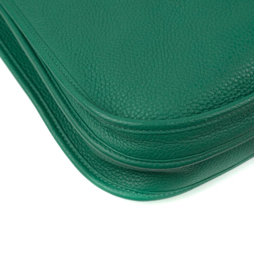 HERMÈS, Evelyne in green leather 8