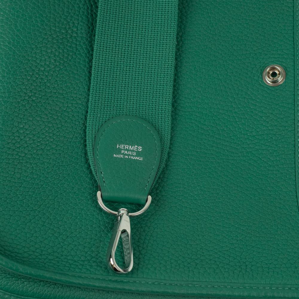 HERMÈS, Evelyne in green leather 3