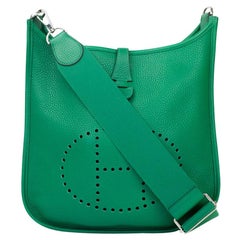 Hermès, Evelyne in green leather