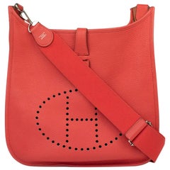 HERMÈS, Evelyne in red leather