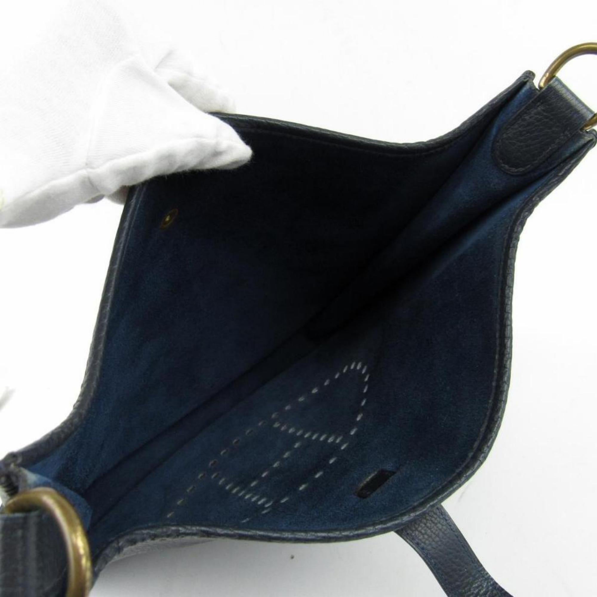 Black Hermès Evelyne Navy Togo Gm 868787 Blue Leather Messenger Bag For Sale