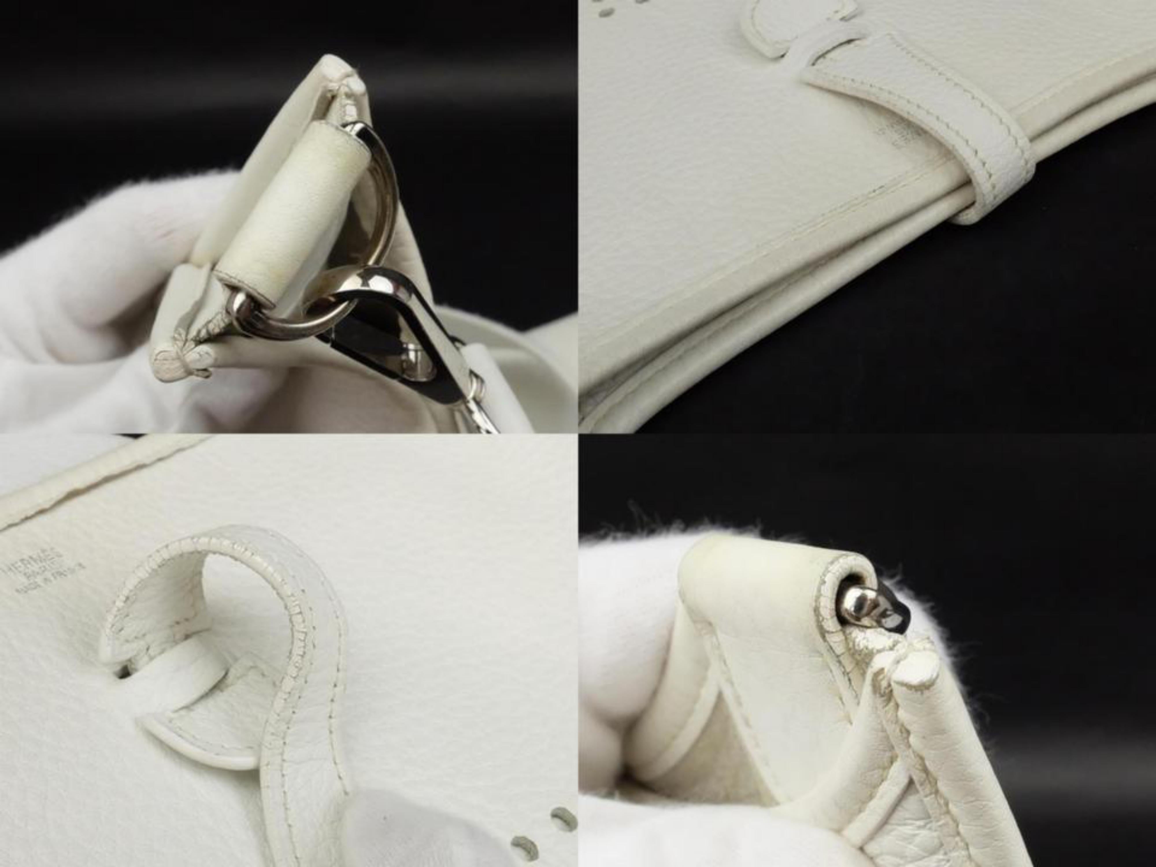 Hermès Evelyne Pm 230229 White Leather Messenger Bag For Sale 3