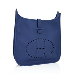 Hermes Evelyne GM Tasche Bleu Achat Palladium Hardware Clemence Leder
