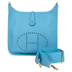 Hermes Evelyne PM Bag Blue De Nord Clemence Palladium