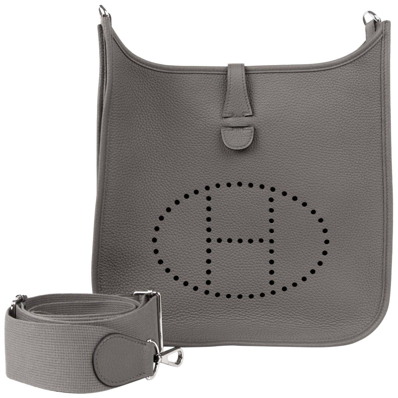 Hermes Evelyne III PM Clemence Bag in Etain with Palladium