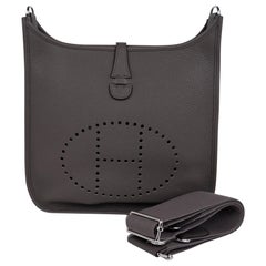 Hermes Evelyne PM Bag Etain Cross Body Clemence Leather Palladium Hardware