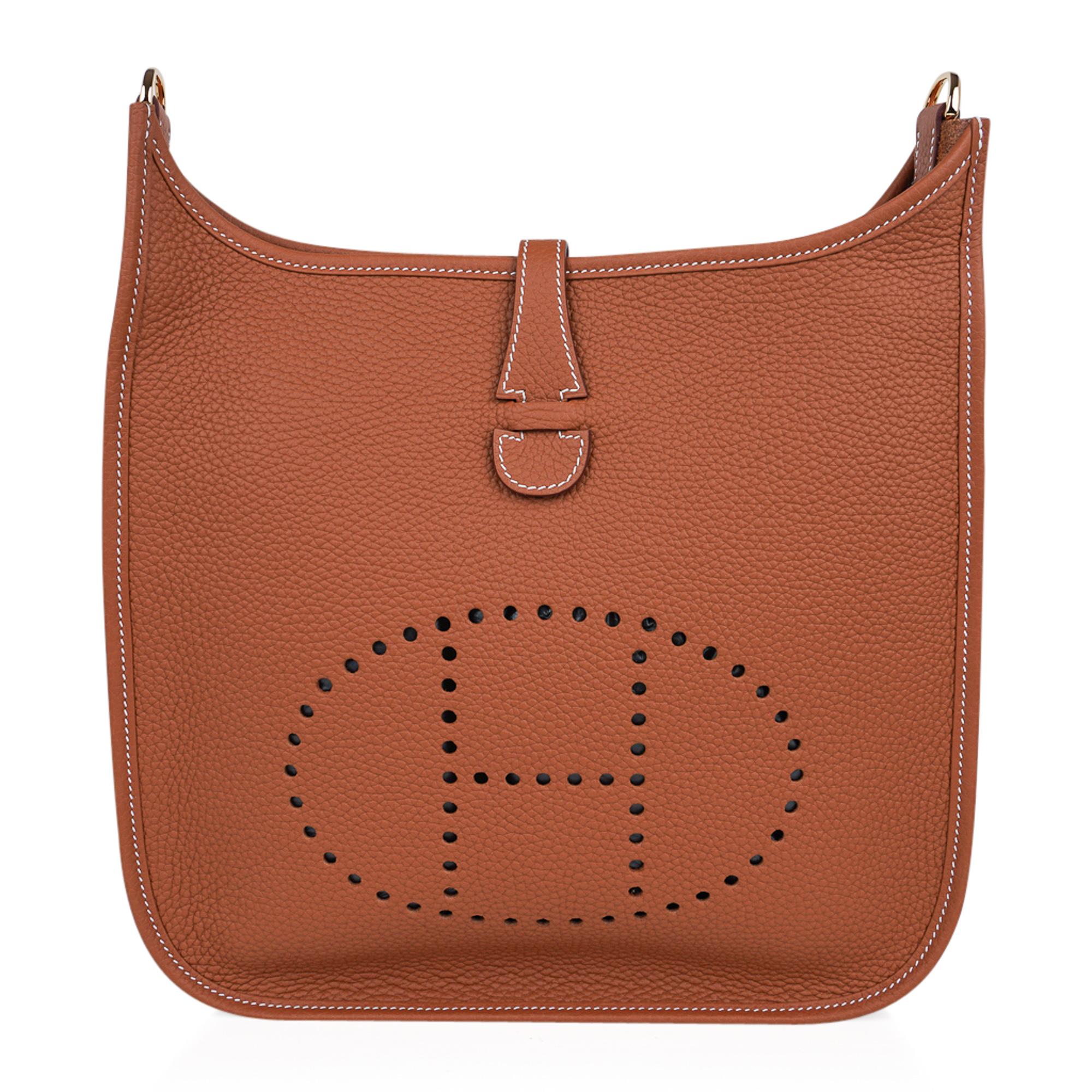 Women's Hermes Evelyne PM Bag Gold Clemence Gold Hardware New w/Box