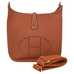 Hermes Evelyne PM Bag Gold Clemence Gold Hardware New w/Box