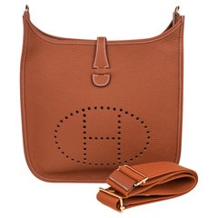 Hermes Evelyne PM Bag Gold Clemence Gold Hardware New w/Box