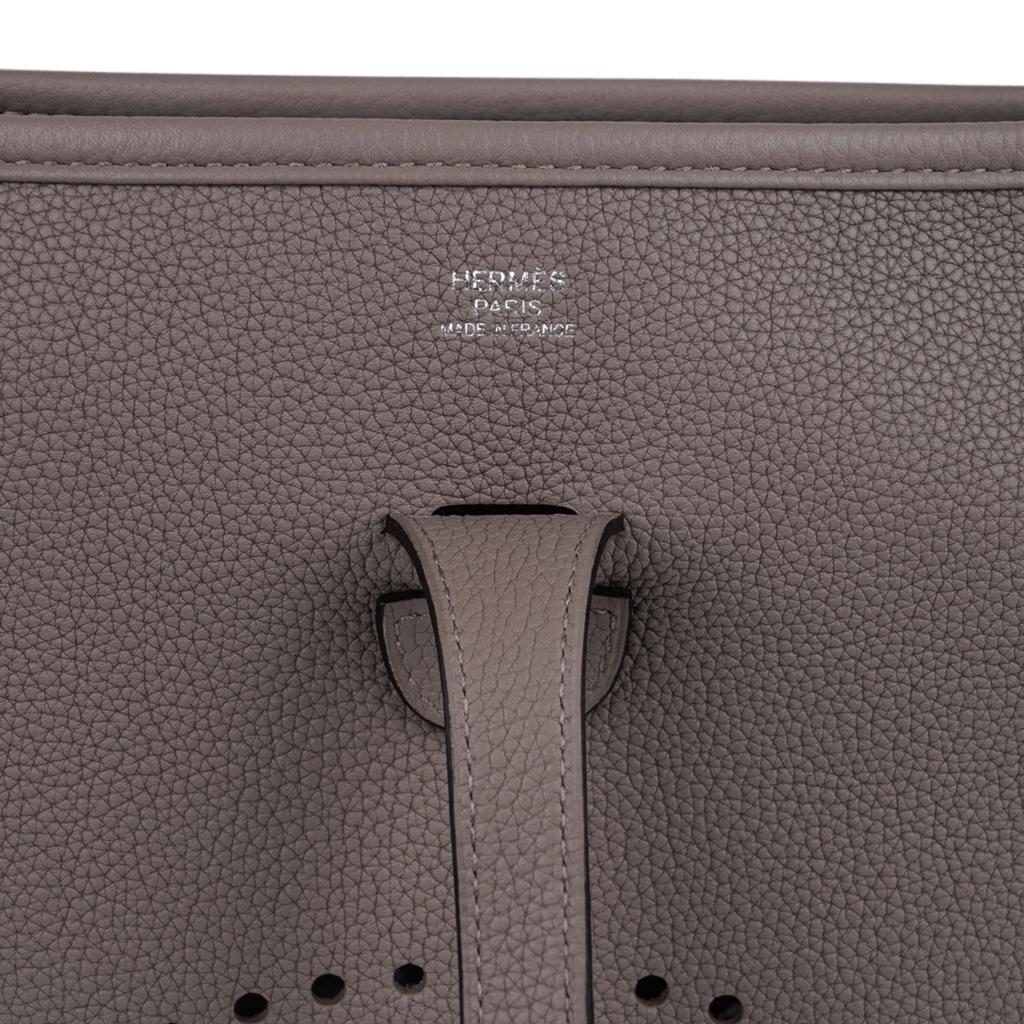 Gray Hermes Evelyne PM Bag Gris Asphalte Palladium Hardware New w/Box